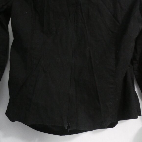 ZONE | medium | Black Long Sleeve Shirt With Rolled Cuffs and Zip Back Bottom - Picture 14 of 16